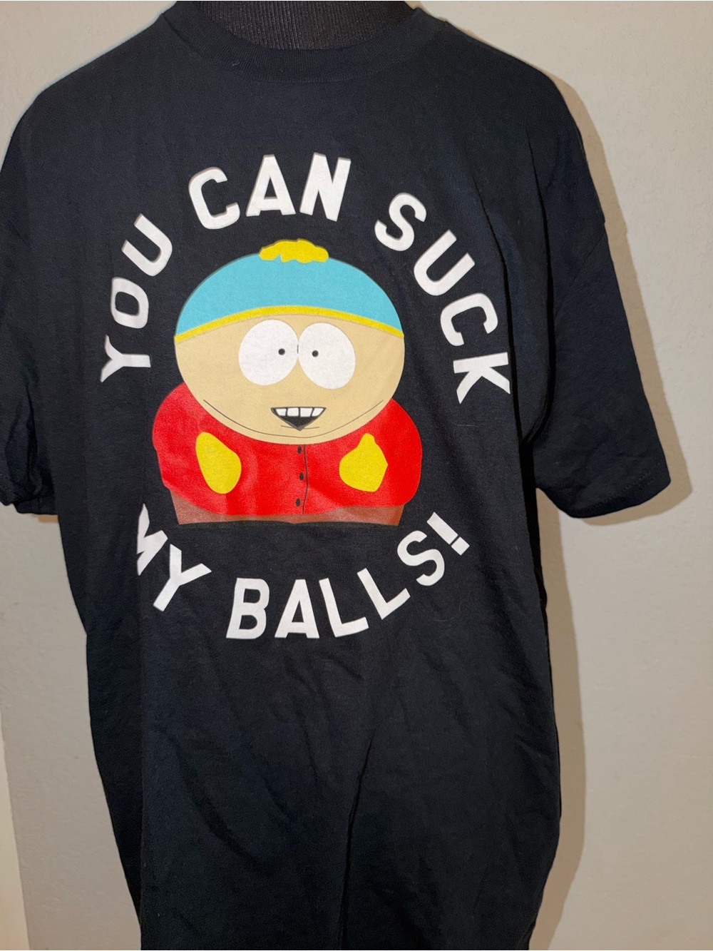 South Park Eric Cartman Sz Large Black Graphic Print Crew Neck T-Shirt Men - Picture 2 of 6